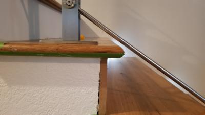 4.1 For layout purposes, the clearance shown here is ideal. It allows for the post fasteners to clear the stair riser, and avoid splitting, separating, or otherwise damaging finish materials. With proper layout, ample blocking should be available.